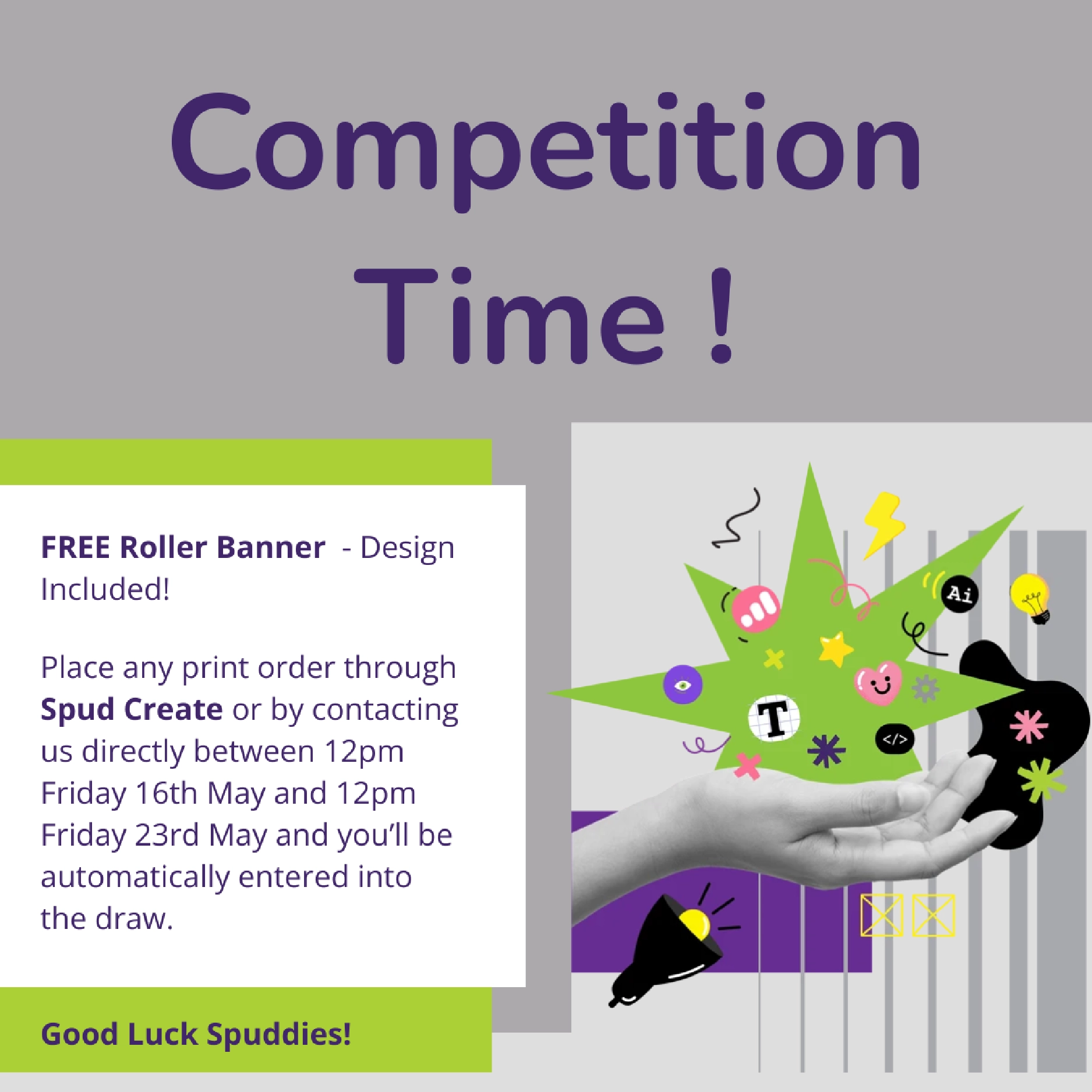 Spud Creative Competition – Win a Free Roller Banner!